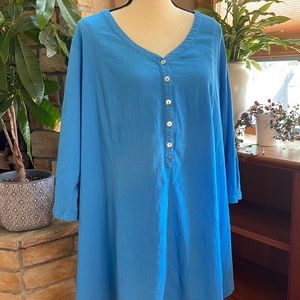 ~Woman Within Gauzy Lightweight Crinkle Fabric Top  Size 22/24